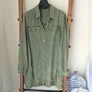 Sanctuary Olive Green Button Down Tunic - Size M